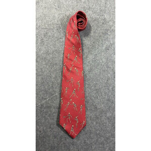 Anatomical Chart Co Tie Mens Red 100% Silk Skeletons Golf Racketball Medical
